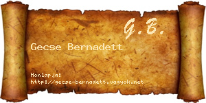 Gecse Bernadett névjegykártya